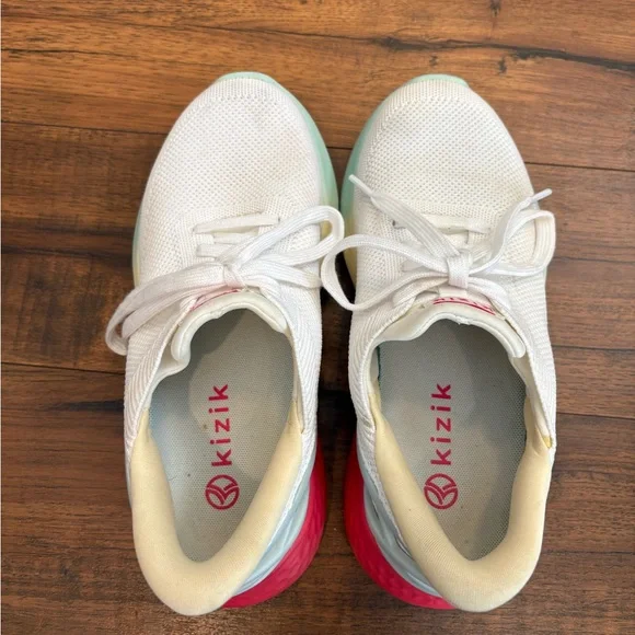 Kizik Athens 2 Hands Free Sneakers Women’s White Rainbow Comfort Size 6 EUC - Picture 5 of 6